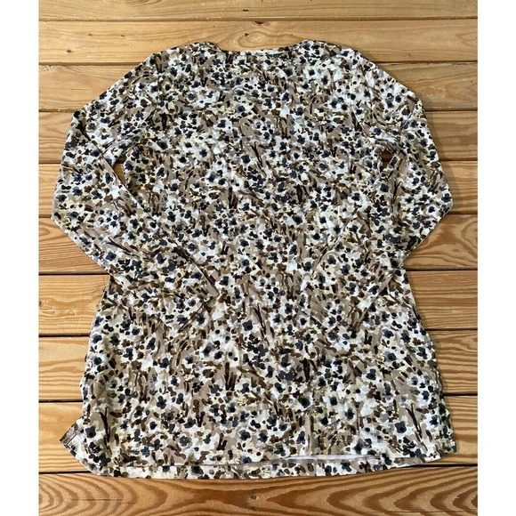 NEW Isaac Mizrahi Live Scoop Neck Long Sleeve Tunic Size Small Women’s Wheat - Picture 2 of 8